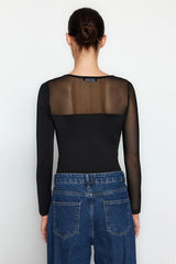 black sheer bodysuit