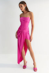 fuschia corset dress