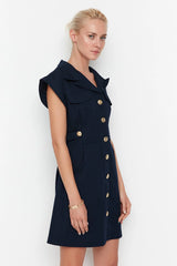 Navy shirt dress