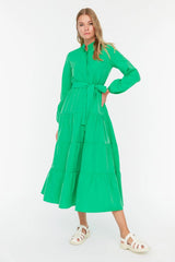 Green shirt dress