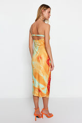 Tie dye orange dress