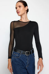 black sheer bodysuit