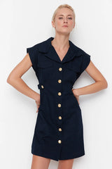 Navy shirt dress