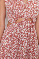 cut-out floral dress