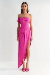 fuschia corset dress