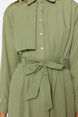 Belted khaki Dress