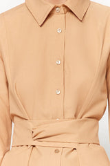 Beige belted shirt