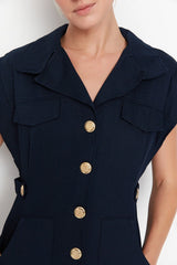 Navy shirt dress