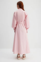 Baby pink bow maxi dress
