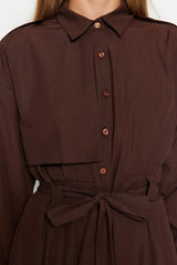 Belted brown Dress