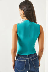 Blue ruched top