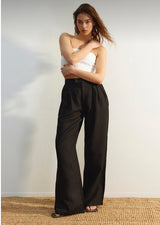 Black linen trousers