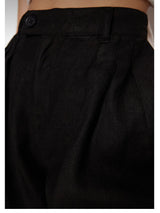 Black linen trousers