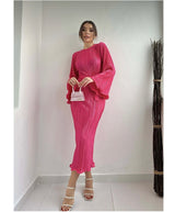 Pink plisse dress / size M