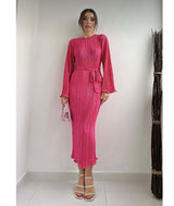 Pink plisse dress / size M