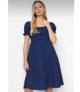 Short sleeve navy dress