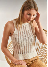 Sleeveless ecru top
