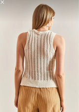 Sleeveless ecru top