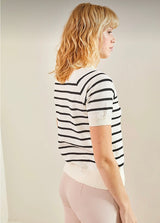 Striped short sleeve top