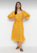 Belted Buttoned Dress