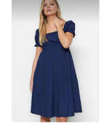 Short sleeve navy dress