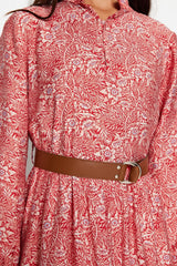 Floral belted maxi dress