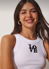 Love white tank top
