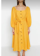 Belted Buttoned Dress