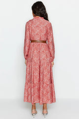 Floral belted maxi dress