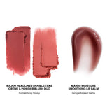 Major Headlines Double-Take Crème & Powder Blush Duo & Lip Balm Makeup Gift Set - Soft Warm Mocha