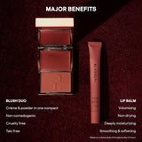 Major Headlines Double-Take Crème & Powder Blush Duo & Lip Balm Makeup Gift Set - Soft Warm Mocha