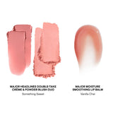 Major Headlines Double-Take Crème & Powder Blush Duo & Lip Balm Makeup Gift Set - Soft Rosy Pink