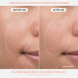 Balance Mode Rice Foaming Gel Cleanser with Glycolic Acid to Control Shine & Unclog Pores