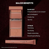 Major Headlines Double-Take Crème & Powder Blush Duo & Lip Balm Makeup Gift Set - Soft Rosy Pink