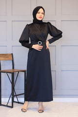 Belted satin Dress