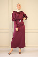 Belted satin Dress