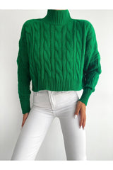 cropped green sweater top