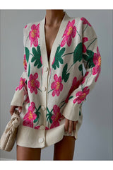 floral knit cardigan