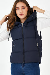 navy Hooded Vest