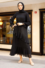 Ruffled Chiffon Dress