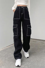 black cargo trousers