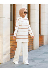 ecru striped co-ord set