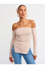 off shoulder ecru top