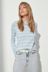 blue striped sweater top