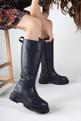 Black rain boots