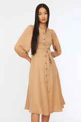 Belted Buttoned Dress