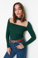 Dark green knit top
