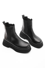 black platform boots