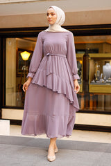 Ruffled Chiffon Dress