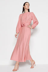 Baby pink modest dress